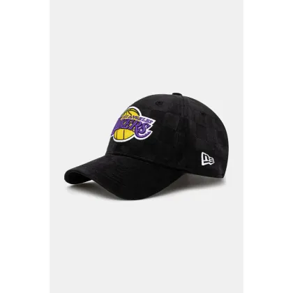 Zdjęcie New Era czapka z daszkiem welurowa Tonal Check 940 Lakers kolor czarny z aplikacją 60595440
