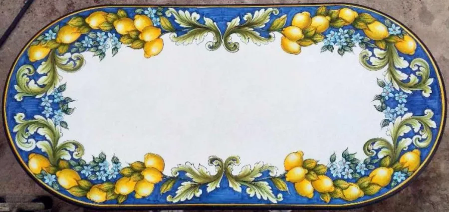 obrazek 1 Ekskluzywny blat z kamienia wulkanicznego zdobiony motywem cytryn - Ceramiche Valchida