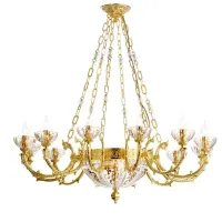 Picture Stylish soldi brass chandelier with crystal bowls decorated with 24K gold - Il Paralume Marina