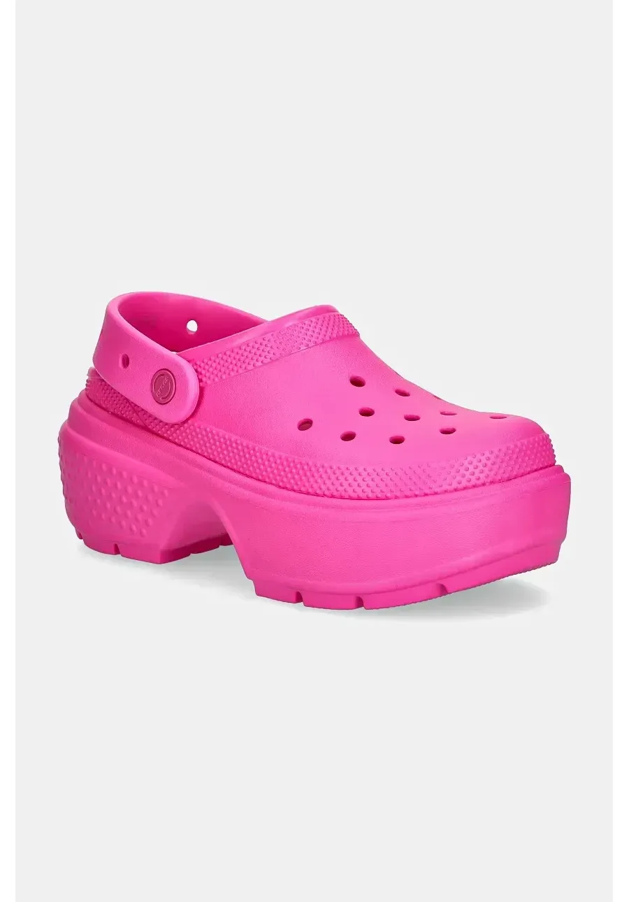 obrazek 1 Crocs klapki Stomp Clog damskie kolor różowy na platformie 209347