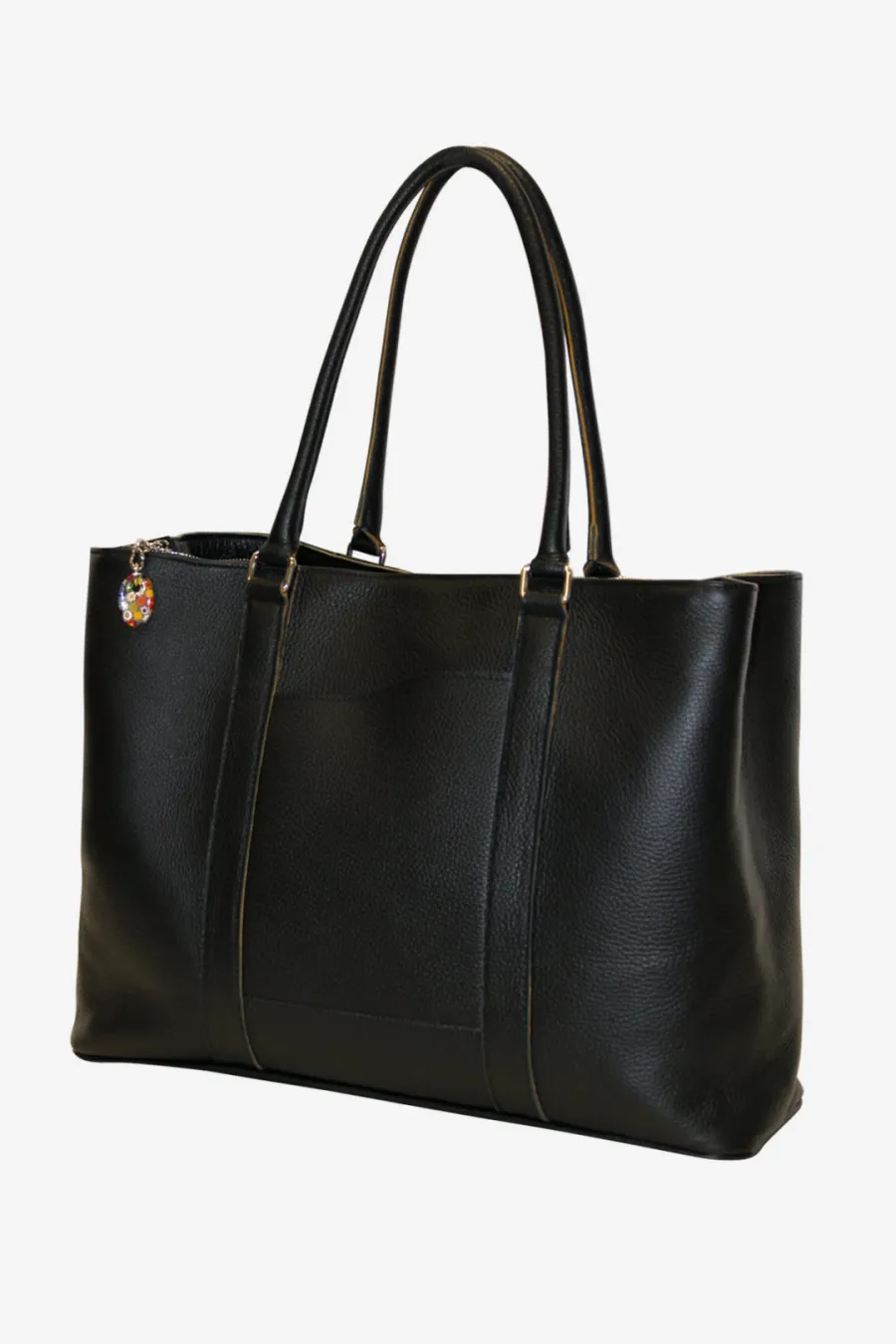 obrazek 2 Skórzana torebka typu shopper w kolorze czarnym - Terrida