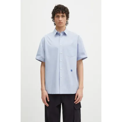 Zdjęcie Ader Error koszula bawełniana Apparel-Top męska kolor niebieski relaxed z kołnierzykiem klasycznym BN42FYSH0202SB