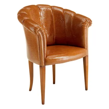 Zdjęcie Włoski fotel tapicerowany skórą Luxor