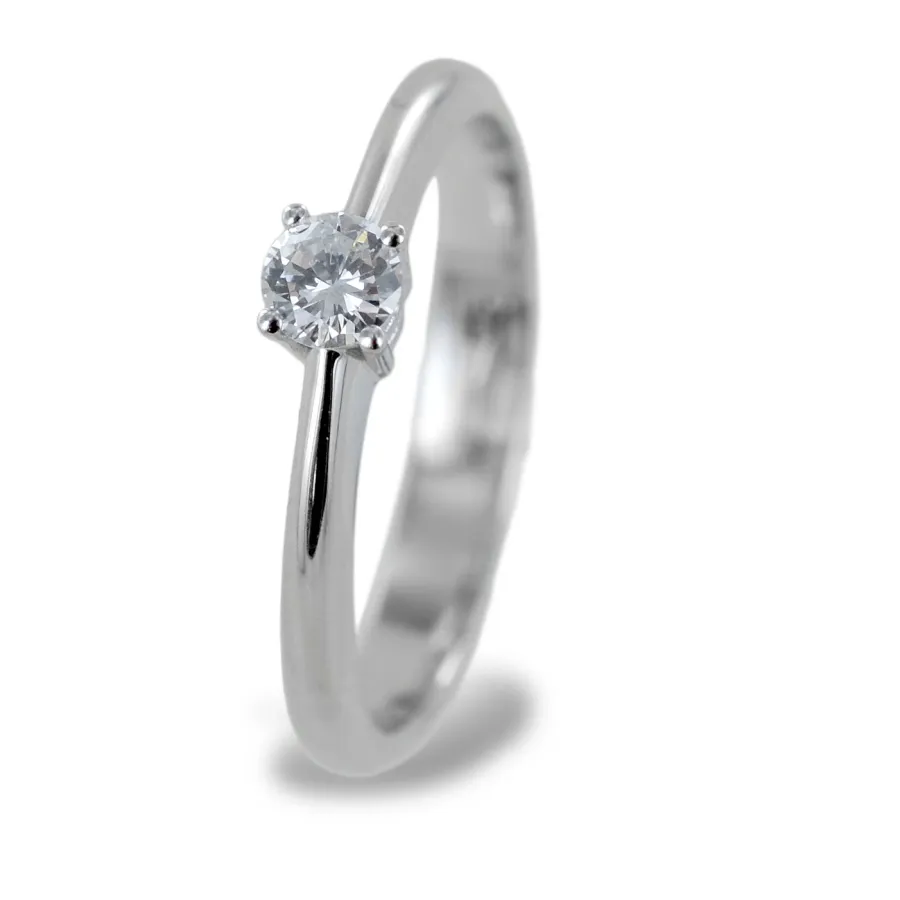 obrazek 1 Średni pierścionek Solitaire z diamentem 0,19 karata