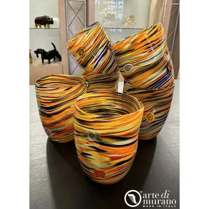 Zdjęcie Zestaw 6 ciekawych szklanek ze szkła Murano