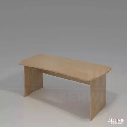 Zdjęcie Biurko na nogach z płyty, blat lekko wyprofilowany łukowato o głębokości 85 cm. - Biuro Serwis