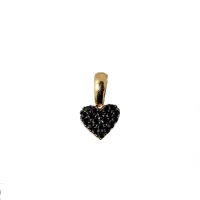 Picture Brilliant Pave heart pendant with black zircons, dimensions 8x7mm.