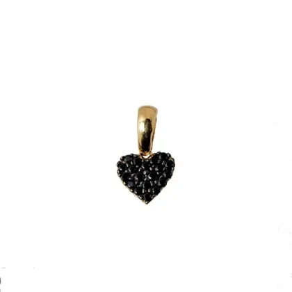 Zdjęcie Genialna zawieszka serce Pave z czarnymi cyrkoniami o wymiarach 8x7mm.