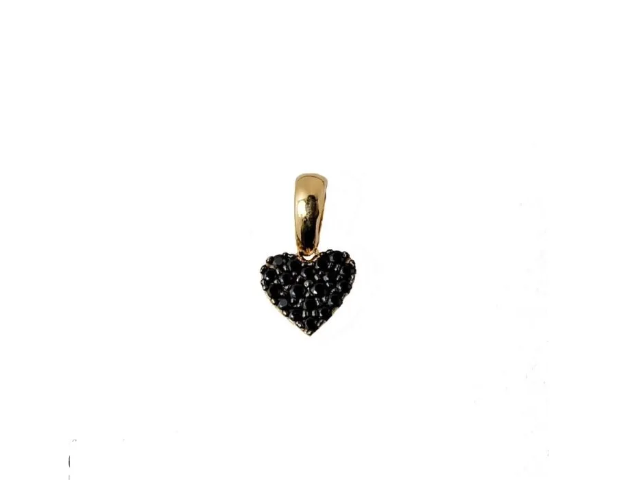 obrazek 1 Genialna zawieszka serce Pave z czarnymi cyrkoniami o wymiarach 8x7mm.