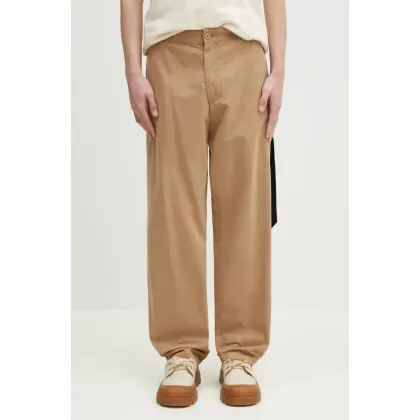 Zdjęcie Carhartt WIP spodnie bawełniane Calder Pant męskie kolor beżowy proste I033128.8YGD