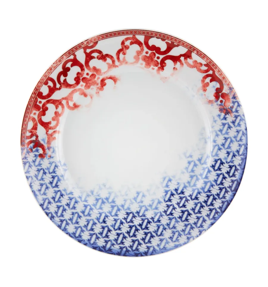 obrazek 2 Duży komplet zastawy obiadowej z porcelany z kolekcji Timeless z wyjątkowymi czerwonymi i granatowymi wzorami - Vista Alegre