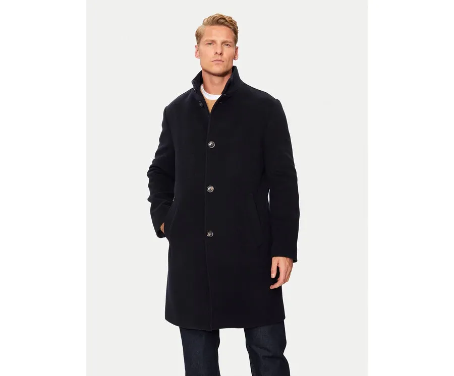 obrazek 1 Tommy Hilfiger Płaszcz wełniany MW0MW37956 Granatowy Regular Fit