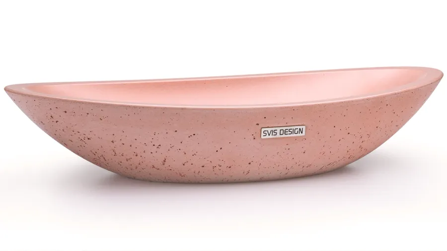 obrazek 1 Piękna stylowa umywalka 60 cm ORION BASIC – bardzo jasny ceglasty, bez dekoru, lakier matowy