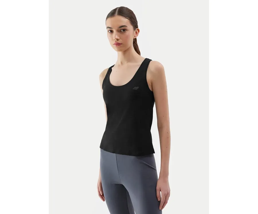 obrazek 1 4F Top 4FWSS24TSLEF041 Czarny Slim Fit