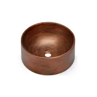 Zdjęcie Elitarna umywalka 40 cm COLUMBA BASIC, bez przelewu – AGED METAL, miedziany i czarny, lakier matowy