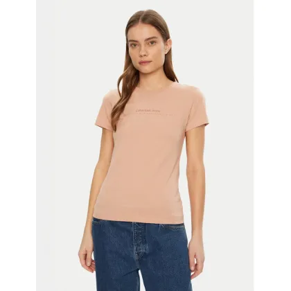 Zdjęcie Calvin Klein Jeans T-Shirt Institutional Graphic J20J224990 Beżowy Slim Fit