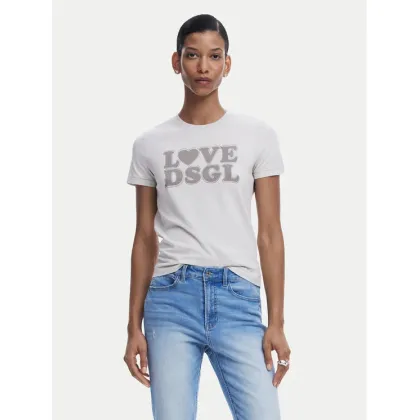 Zdjęcie Desigual T-Shirt Love Dsgl 25SWTK10 Szary Regular Fit