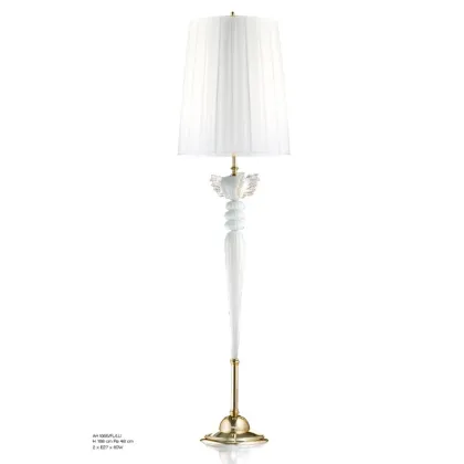 Picture Stylish floor lamp made of white Murano glass with