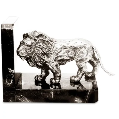 Zdjęcie Elegancka podpórka na książki z figurką lwa