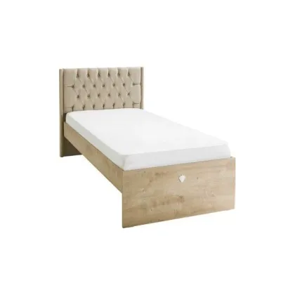 Zdjęcie Śliczne łóżko z pikowanym i tapicerowanym zagłówkiem do pokoju dziecięcego - Cilek