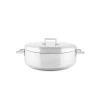 Zdjęcie Designerski duży płytki garnek ze stali nierdzewnej 32 cm