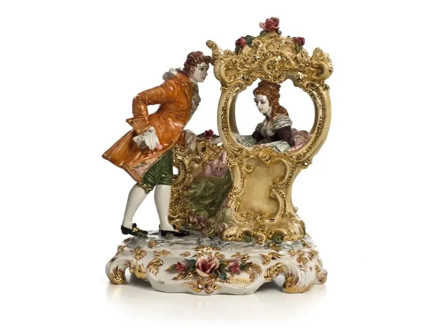 picture 1 Baroque figurine of a lady and a man made of ceramics - Ceramiche ML