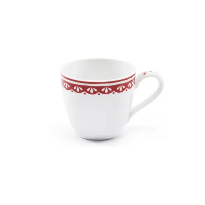 Zdjęcie Piękna filiżanka do espresso z porcelany z delikatnym czerwonym zdobieniem – Leander