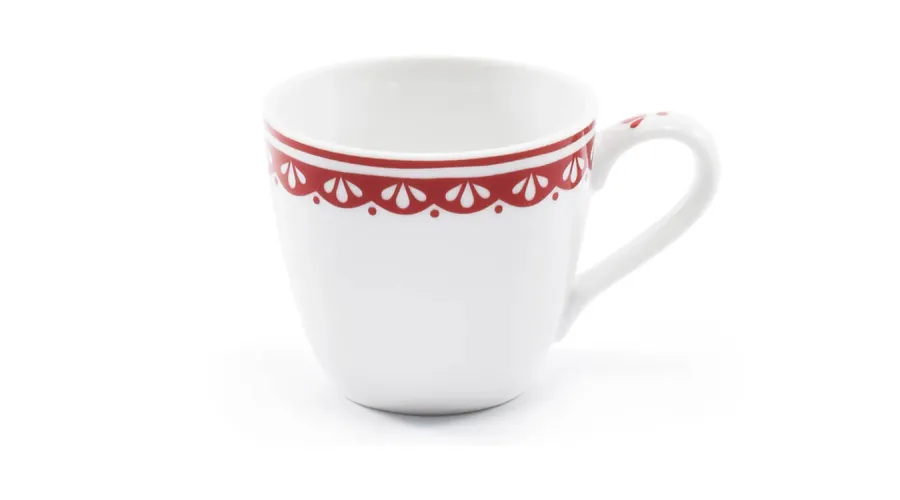 obrazek 1 Piękna filiżanka do espresso z porcelany z delikatnym czerwonym zdobieniem – Leander