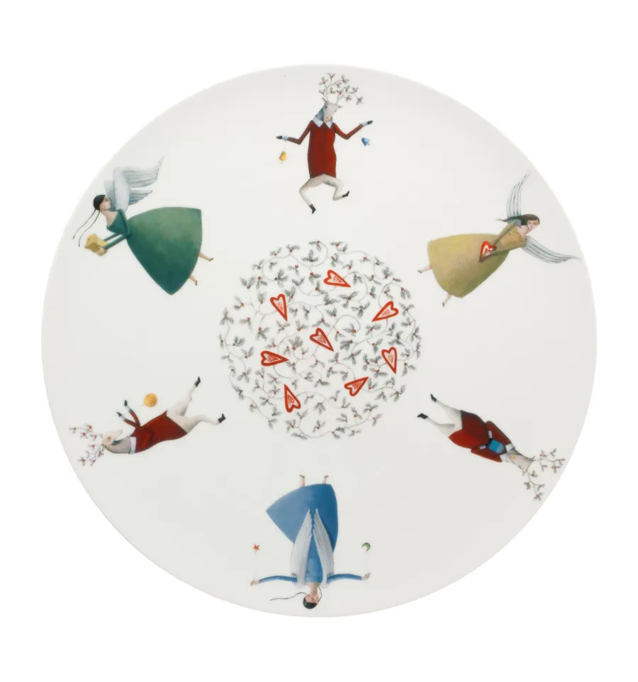 picture 2 33 cm porcelain serving plate with the design of angels - Vista Alegre
