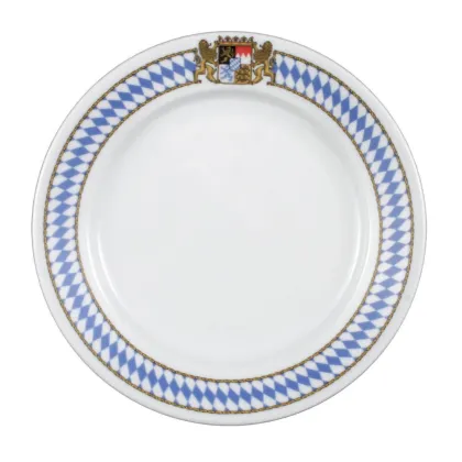 Zdjęcie Piękny biały porcelanowy talerz z oryginalnym bawarskim zdobieniem - Seltmann Weiden