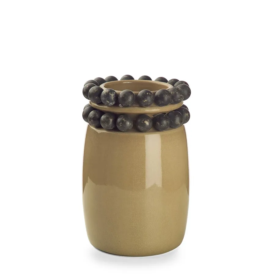 obrazek 1 Wazon z ceramiki o fakturze drapanej z reliefowymi kulkami H.40xL.25xD.Int.14 cm