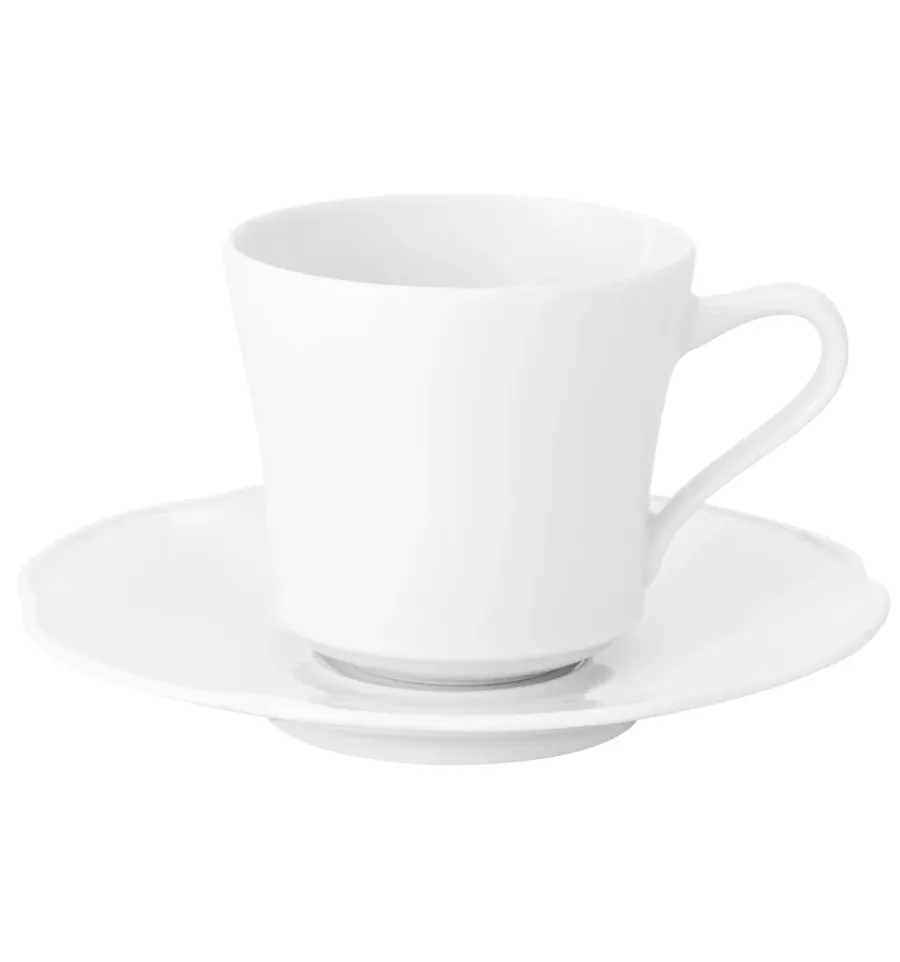 obrazek 1 Porcelanowa duża filiżanka do kawy ze spodkiem z nowoczesnej i eleganckiej kolekcji Crown White - Vista Alegre