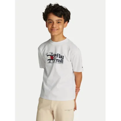 Zdjęcie Tommy Hilfiger T-Shirt Flag Fun KB0KB09354 M Biały Regular Fit