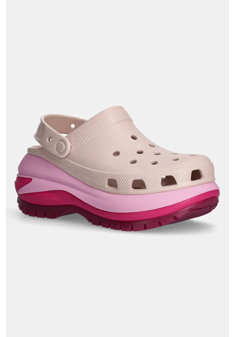 obrazek 1 Crocs klapki Mega Crush Matte Clog damskie kolor różowy na platformie 210749