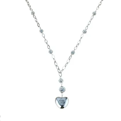 Zdjęcie Piękny choker z kulami w sercu z żywicy cm.45