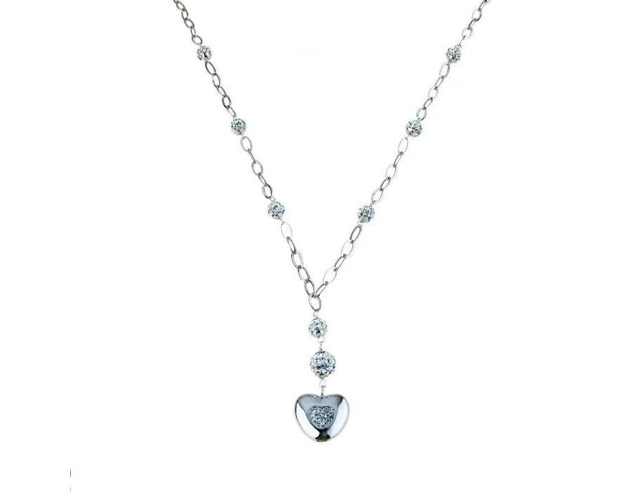 obrazek 1 Piękny choker z kulami w sercu z żywicy cm.45