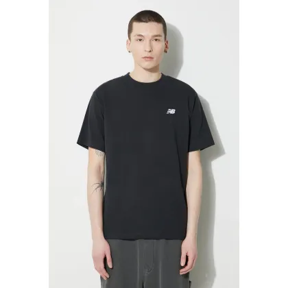 Zdjęcie New Balance t-shirt bawełniany Small Logo męski kolor czarny z aplikacją MT41509BK