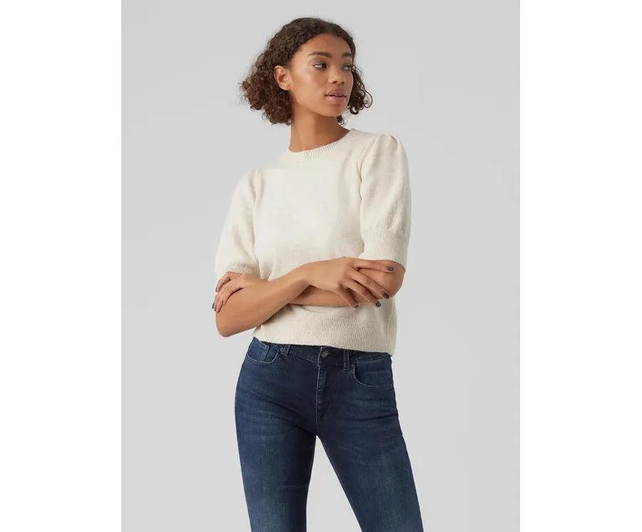 obrazek 1 Vero Moda Sweter Doffy 10278313 Écru Regular Fit