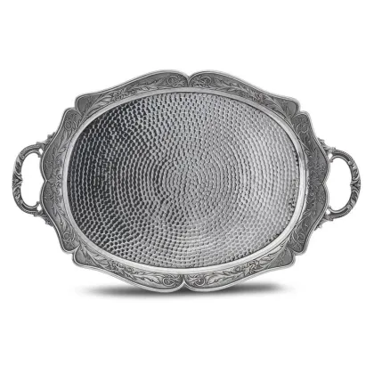 Zdjęcie Fantastyczna taca z pewteru do serwowania przekąsek 55x34 cm