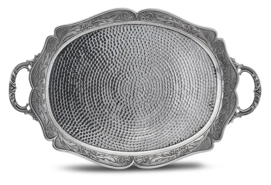 obrazek 1 Fantastyczna taca z pewteru do serwowania przekąsek 55x34 cm