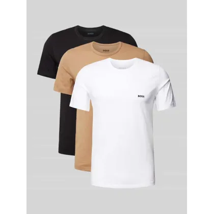 Zdjęcie T-shirt z wyhaftowanym logo, w zestawie 3 szt., model ‘Classic’