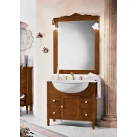 Picture Italian bathroom cabinet with doors and 4 drawers - Zanini