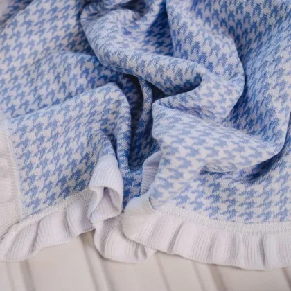 Zdjęcie Kocyk w pepitkę niebiesko-biały