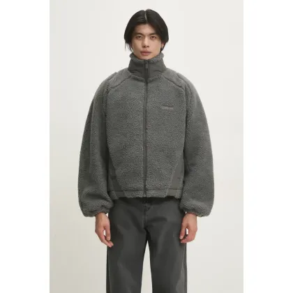 Zdjęcie Han Kjøbenhavn kurtka Fleece męska kolor szary przejściowa oversize U-134141