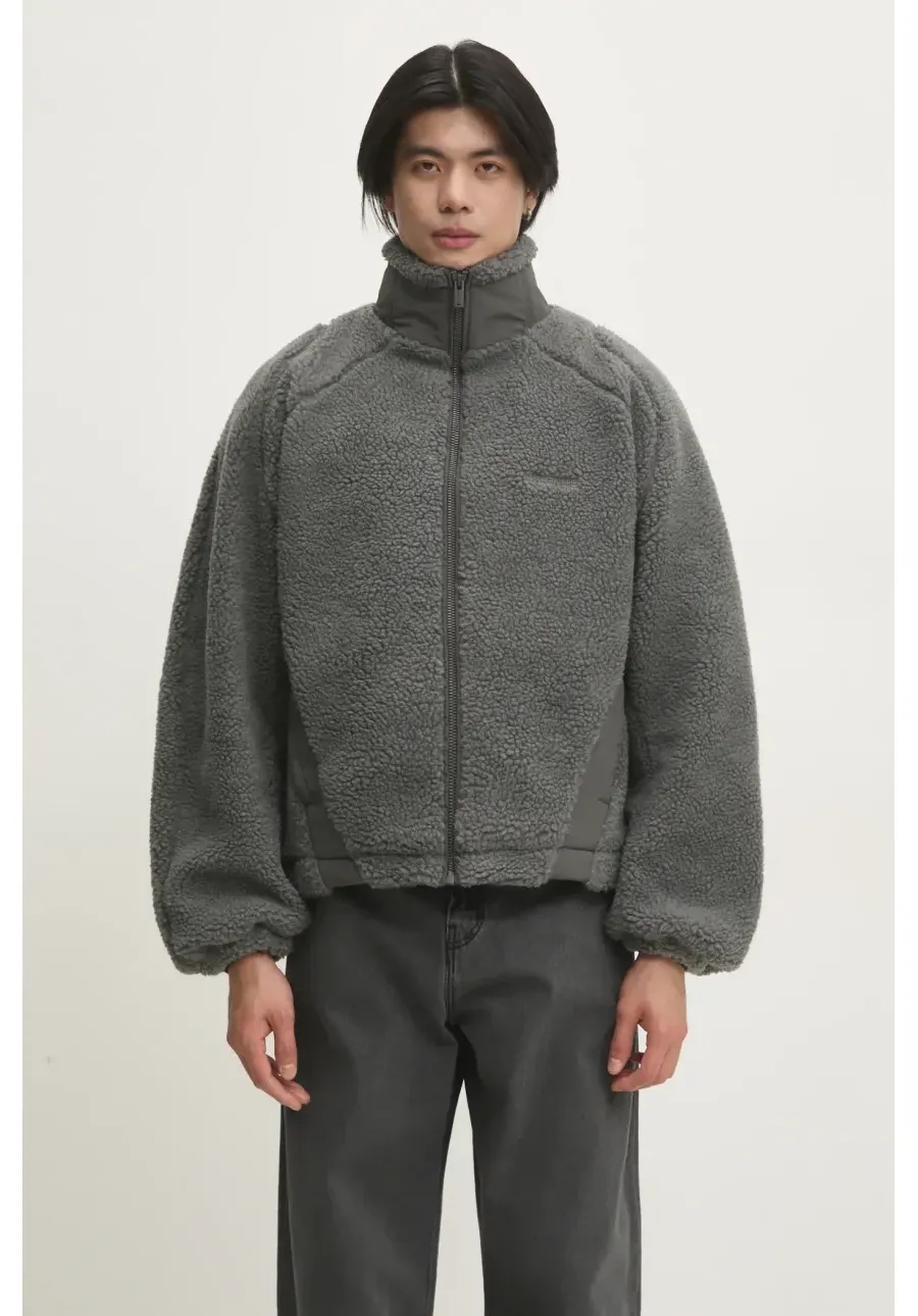 obrazek 1 Han Kjøbenhavn kurtka Fleece męska kolor szary przejściowa oversize U-134141