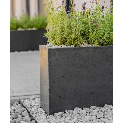 Zdjęcie 90x22x40 cm CT - Donica betonowa w kształcie prostokąta (antracytowa)