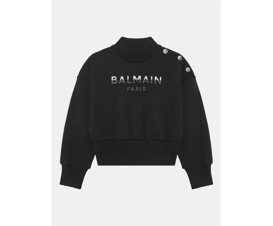 obrazek 1 Balmain Bluza BV4A90-Z0081 Czarny Regular Fit