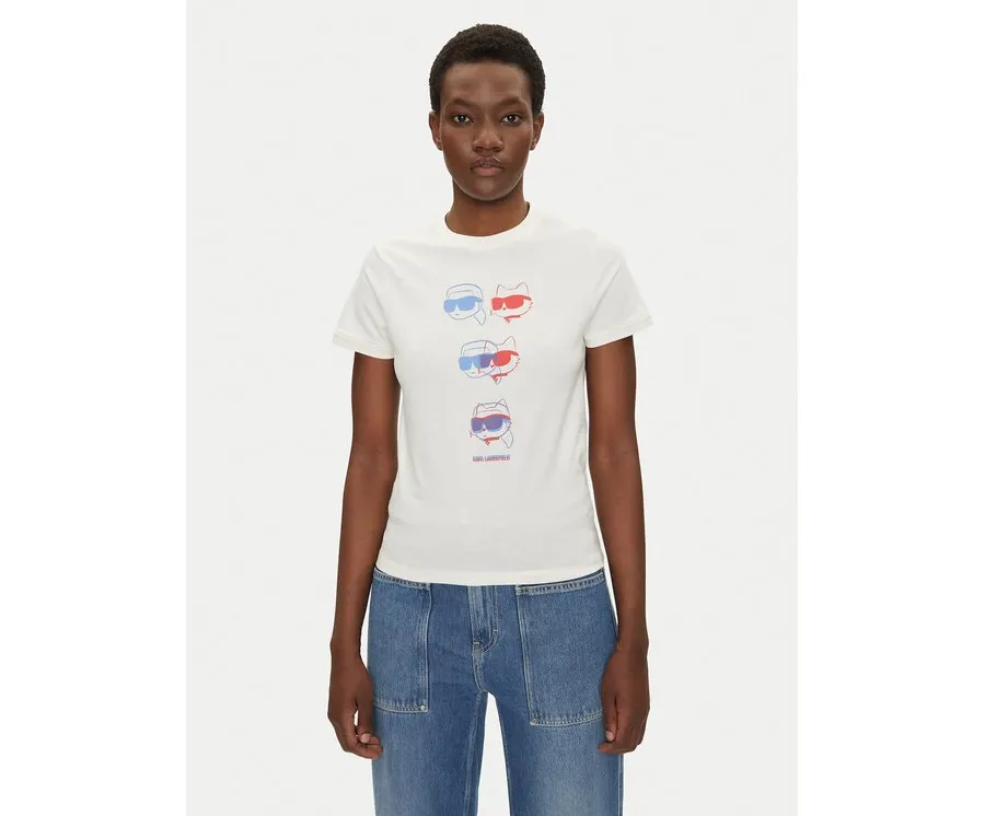 obrazek 1 KARL LAGERFELD T-Shirt A2W17112 Écru Regular Fit