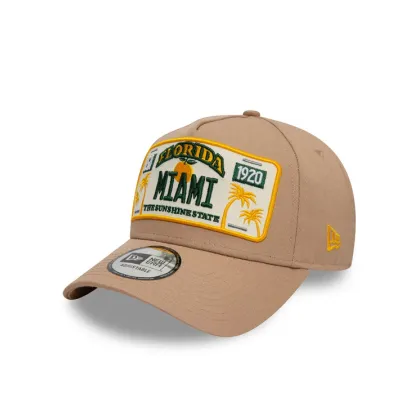 Zdjęcie New Era Czapka z daszkiem Miami License Plate 9FORTY A-Frame 60595462 Beżowy