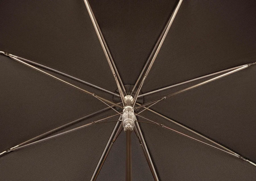 obrazek 5 Luksusowy parasol męski Ø110xL95 cm w kolorze czekoladowym ze skórzaną rączką